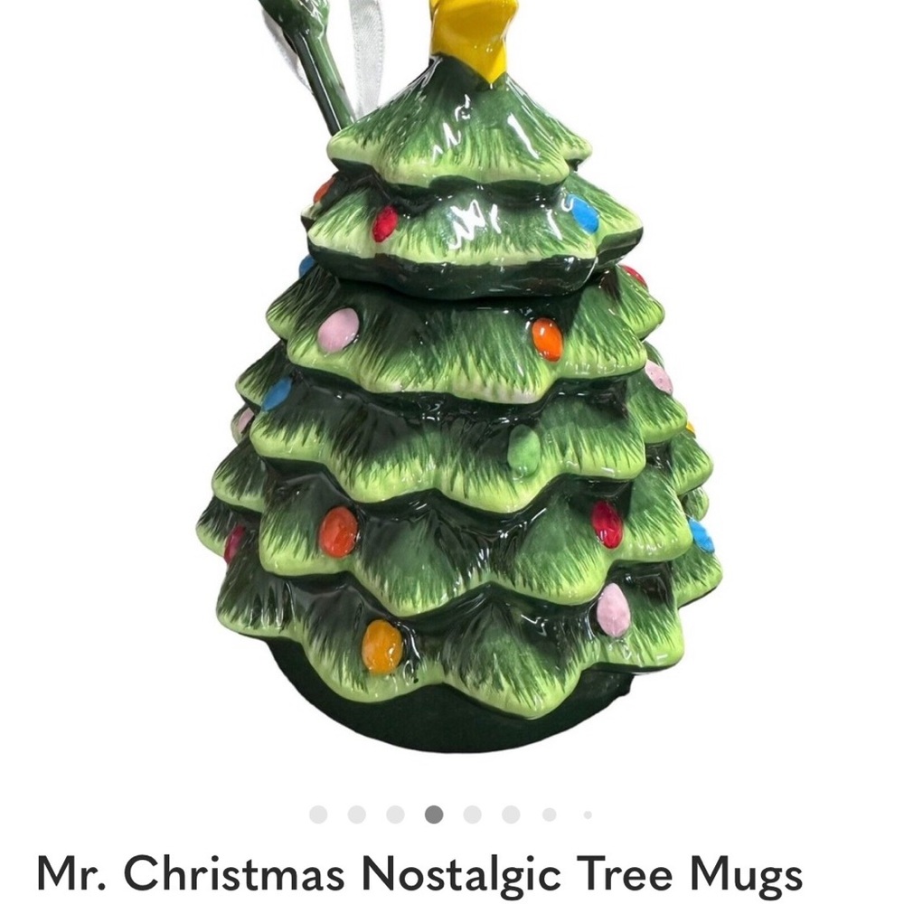 Mr. Christmas 16oz Lidded Nostalgic Christmas Tree Mug with Spoon NIB - Picture 7 of 16
